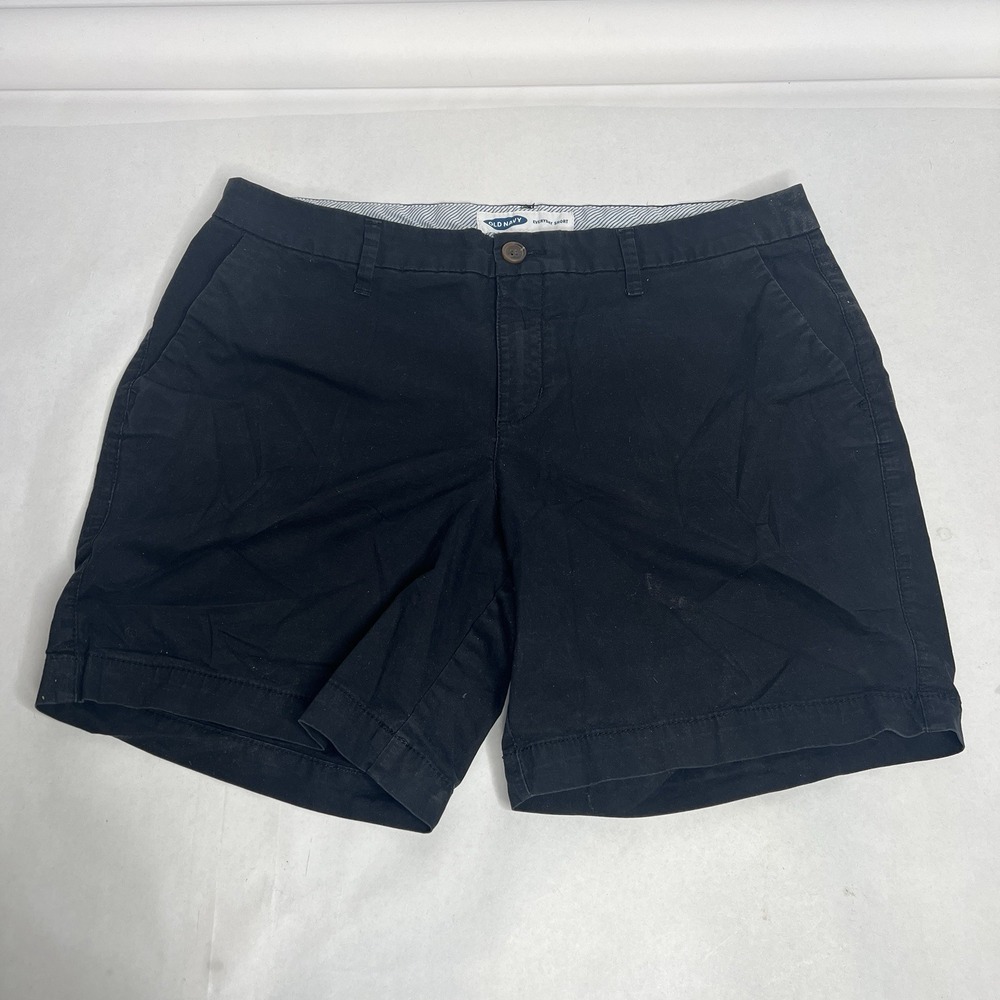 Old Navy Black Everyday Shorts Size 12 Waist 34" Inseam 7" Mid Rise